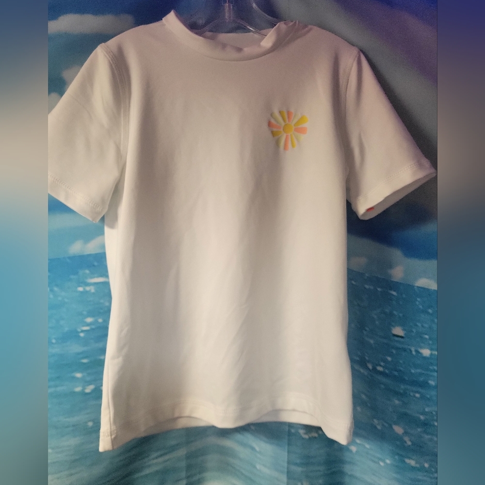 Cat & Jack‎ NWOT White Swim Shirt Rash Guard SPF Size S 6/7